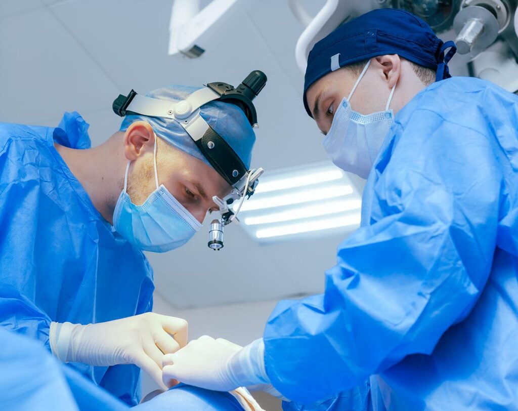 surgeon during plastic surgery procedure