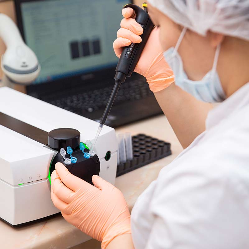 nurse using pre surgery test gear